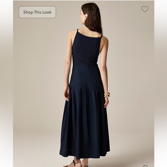 J Crew pintuck mixy dress in Navy - Picture 3 of 9